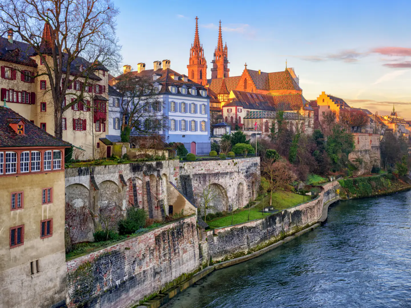 Basel Minster above the Rhine