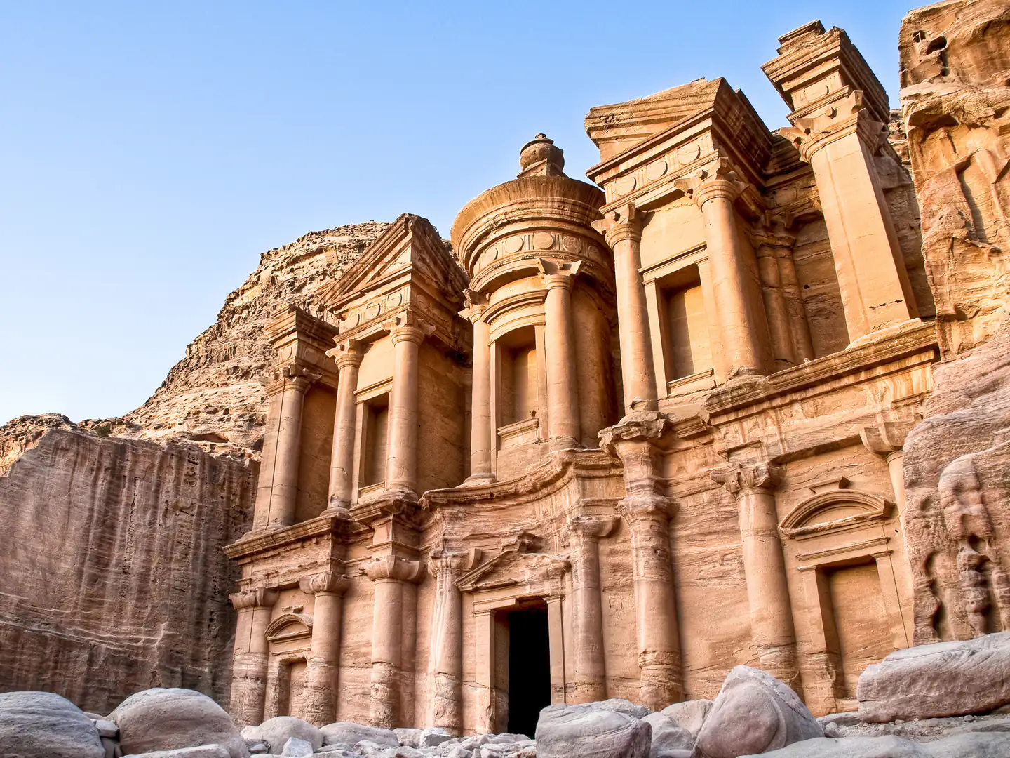 The Monastery (Ad Deir) carved into the rock at Petra